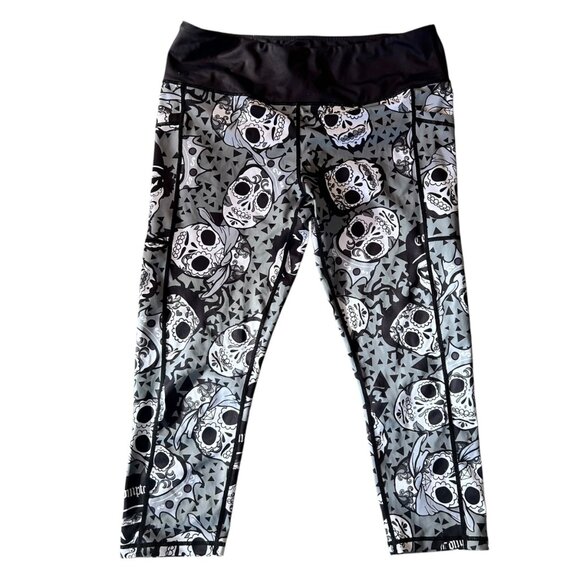 Constantly Varied Gear Compton Sugar Skull Fitness Cropped Capri Leggings XL - Picture 1 of 6